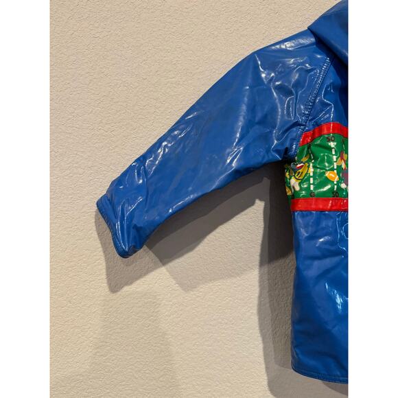 Vintage Kids Blue Rain‎ Jacket with Farm Print - Picture 4 of 8